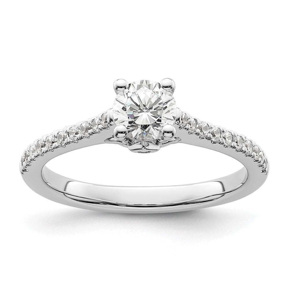 14K White Gold Simulated Diamond Engagement Ring