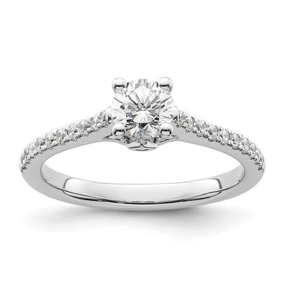 14K White Gold Simulated Diamond Engagement Ring
