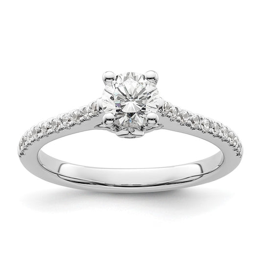 14K White Gold Simulated Diamond Engagement Ring