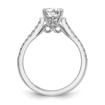 14K White Gold Simulated Diamond Engagement Ring