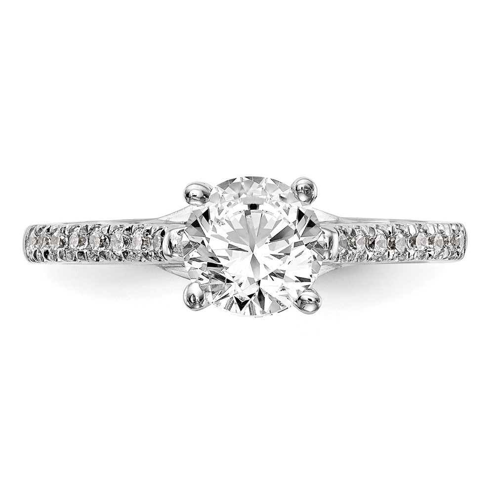 14K White Gold Simulated Diamond Engagement Ring