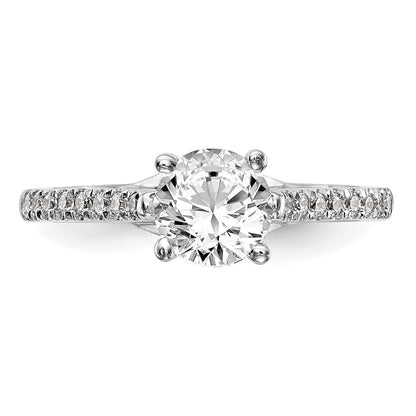 14K White Gold Simulated Diamond Engagement Ring