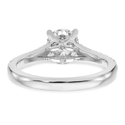 14K White Gold Simulated Diamond Engagement Ring