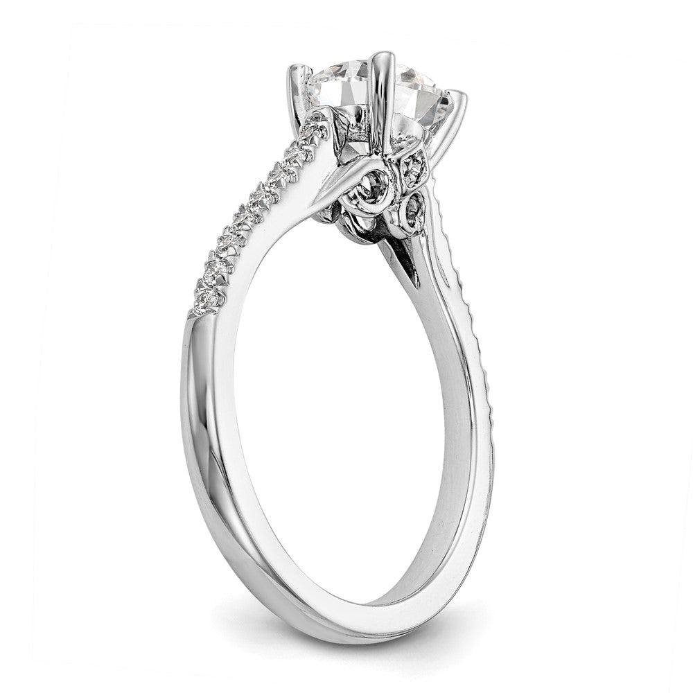 14K White Gold Simulated Diamond Engagement Ring