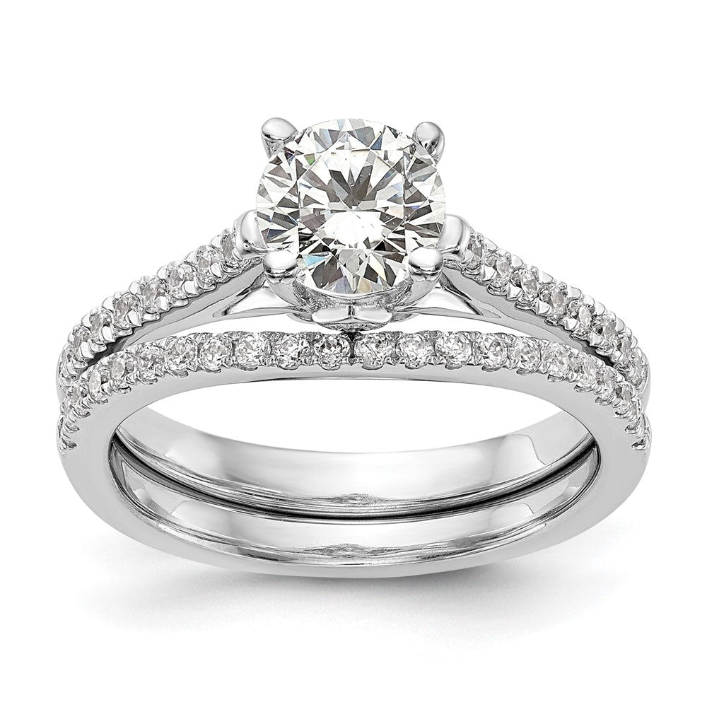14K White Gold Simulated Diamond Engagement Ring