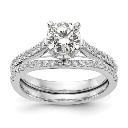 14K White Gold Simulated Diamond Engagement Ring
