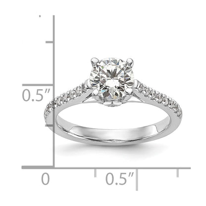 14K White Gold Simulated Diamond Engagement Ring
