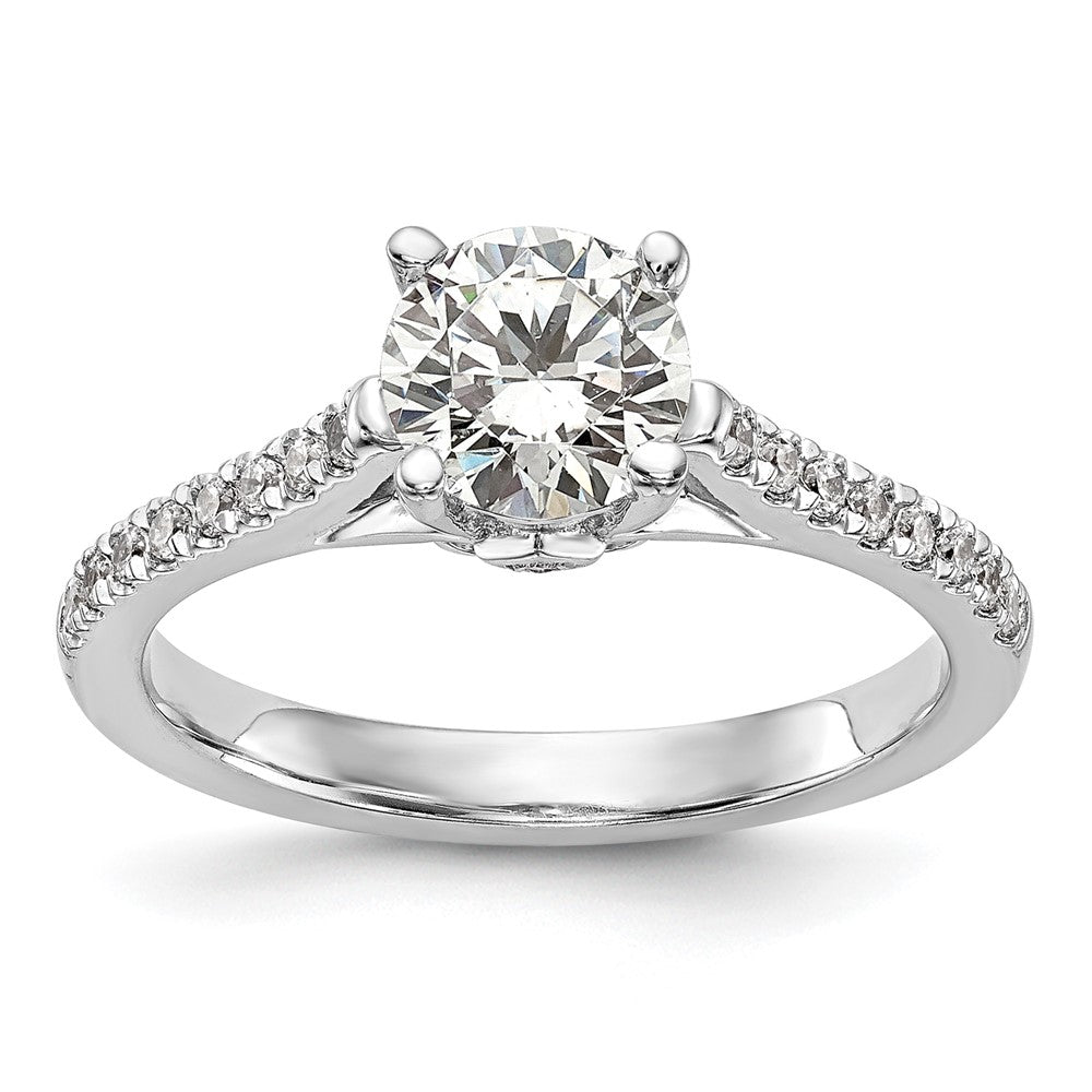 14K White Gold Simulated Diamond Engagement Ring