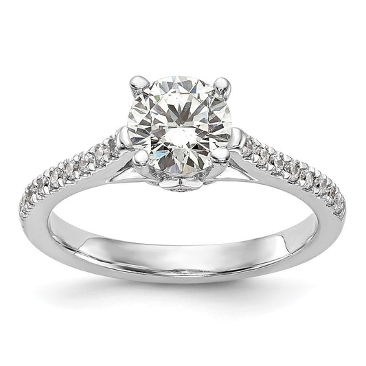 14K White Gold Simulated Diamond Engagement Ring