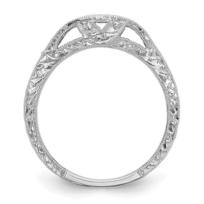 0.09ct. CZ Solid Real 14k White Gold Wedding Wedding Band Ring