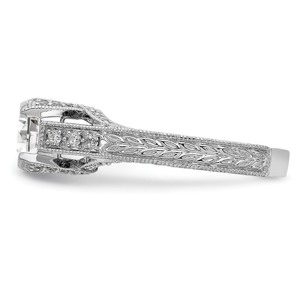 1.00ct. CZ Solid Real 14K White Gold Engagement Ring