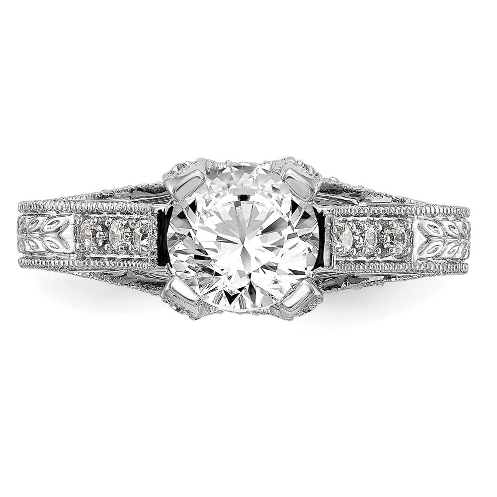 1.00ct. CZ Solid Real 14K White Gold Engagement Ring