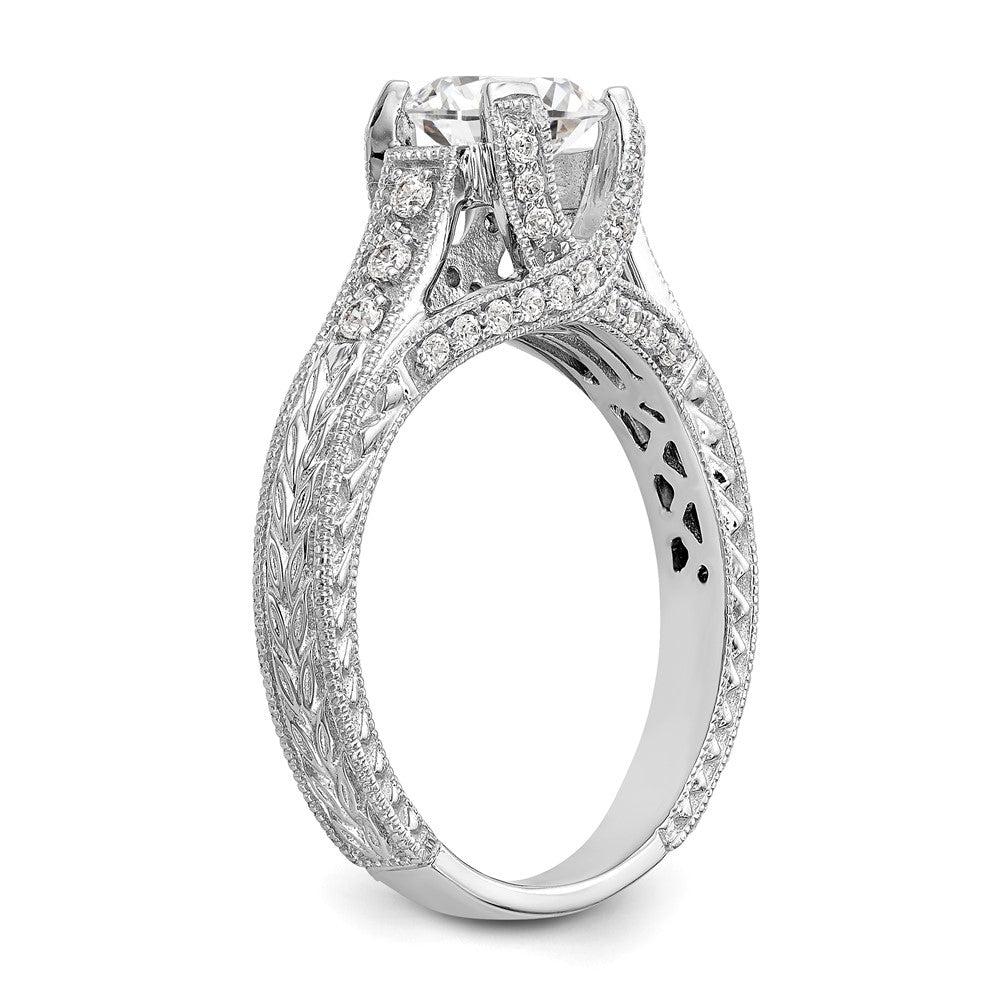 1.00ct. CZ Solid Real 14K White Gold Engagement Ring