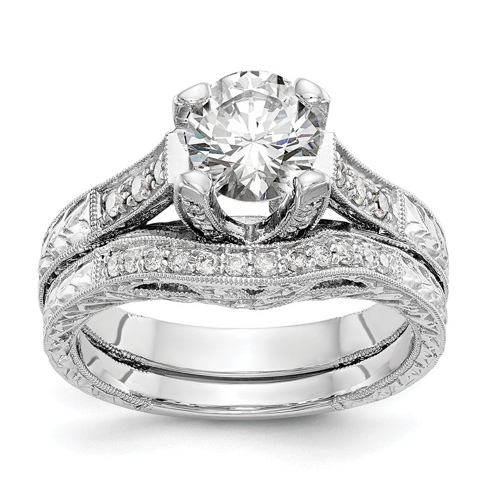 1.00ct. CZ Solid Real 14K White Gold Engagement Ring