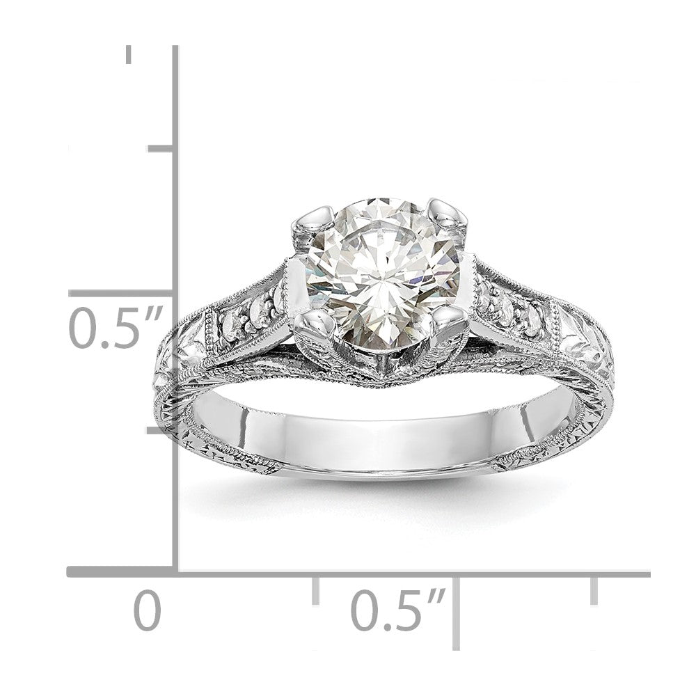 1.00ct. CZ Solid Real 14K White Gold Engagement Ring