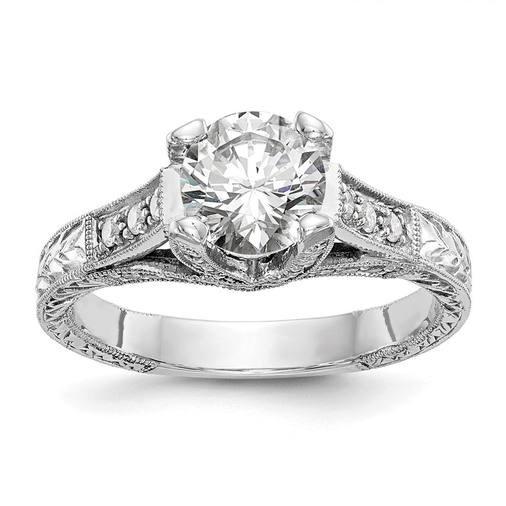 1.00ct. CZ Solid Real 14K White Gold Engagement Ring