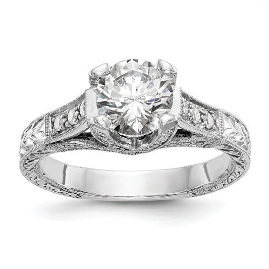 1.00ct. CZ Solid Real 14K White Gold Engagement Ring