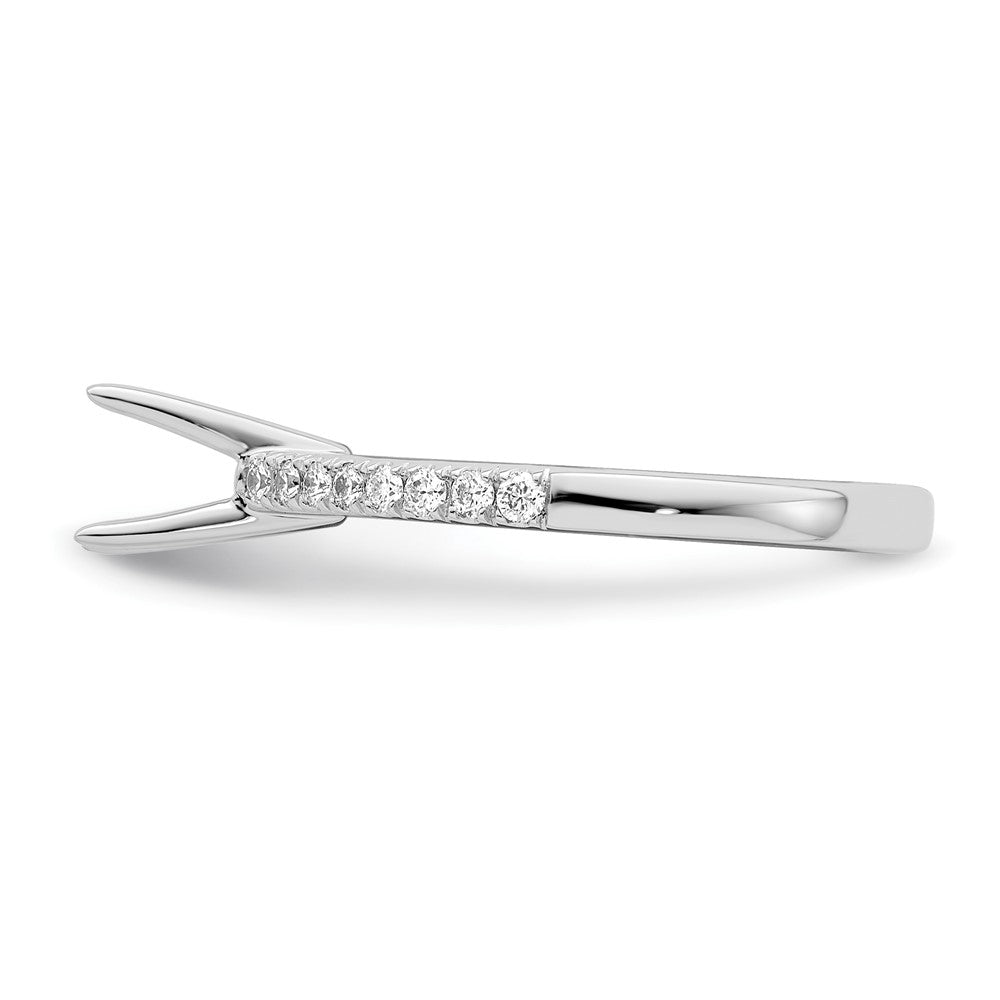14K White Gold True Origin 1/5 Carat Lab Grown Diamond Vs D E F Semi Mount Round Engagement Ring