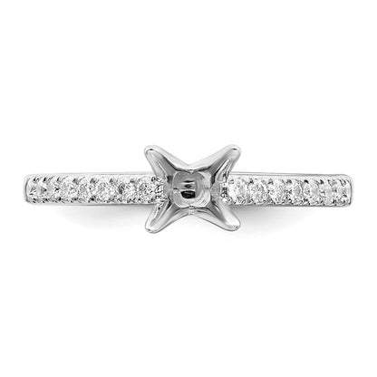 14K White Gold True Origin 1/5 Carat Lab Grown Diamond Vs D E F Semi Mount Round Engagement Ring