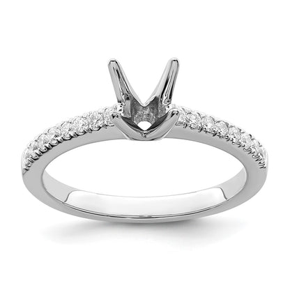 14K White Gold Simulated Diamond Engagement Ring