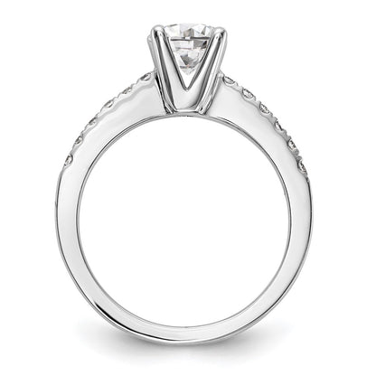 14K White Gold Simulated Diamond Engagement Ring