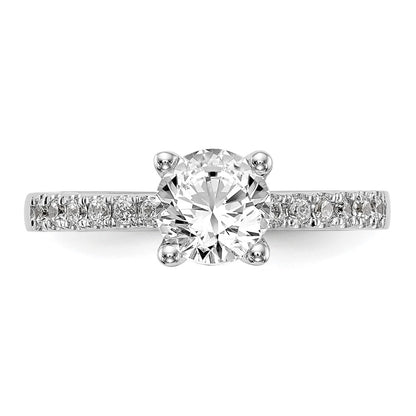 14K White Gold Simulated Diamond Engagement Ring