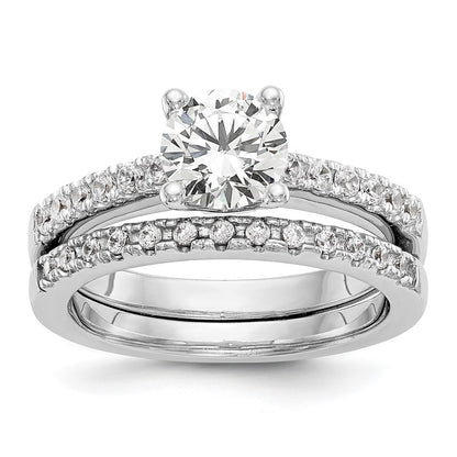 14K White Gold Simulated Diamond Engagement Ring