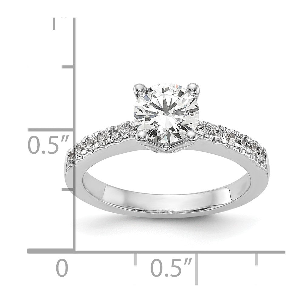 14K White Gold Simulated Diamond Engagement Ring