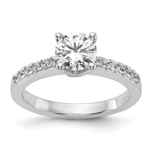 14K White Gold Simulated Diamond Engagement Ring
