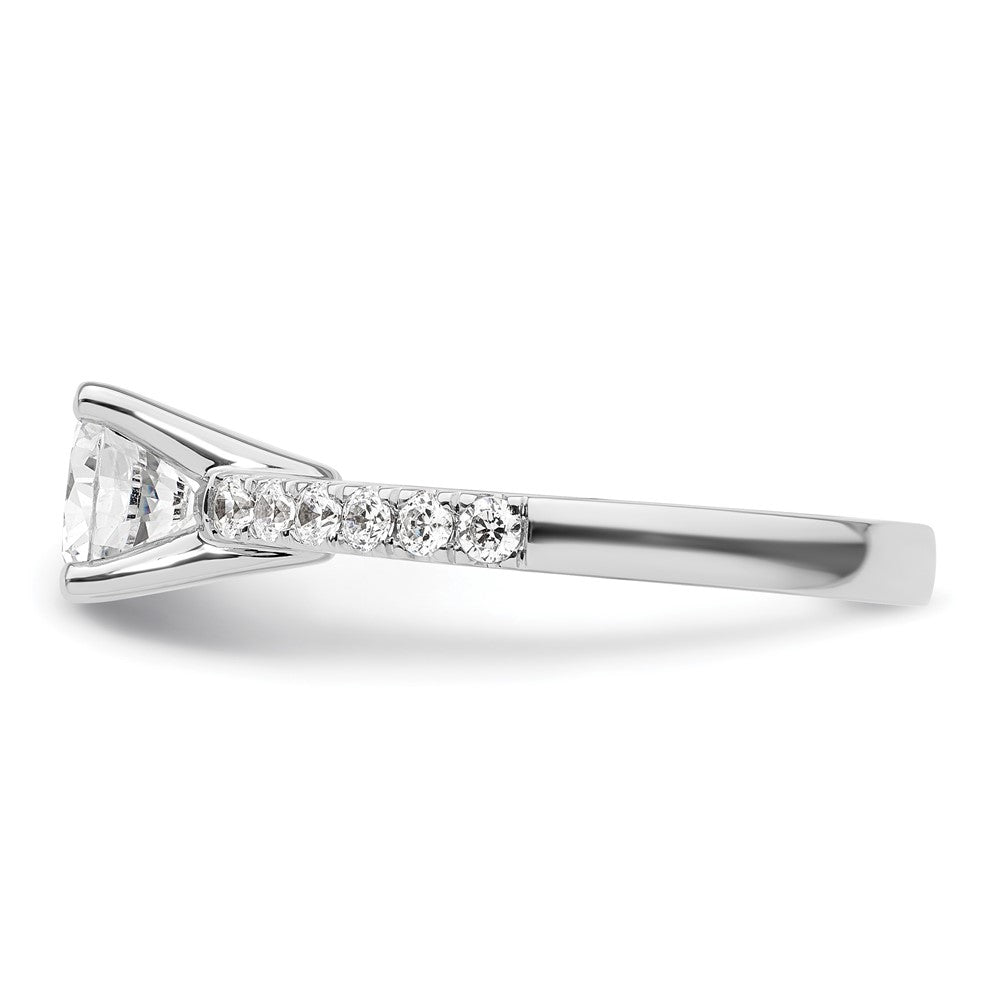 14K White Gold Simulated Diamond Engagement Ring