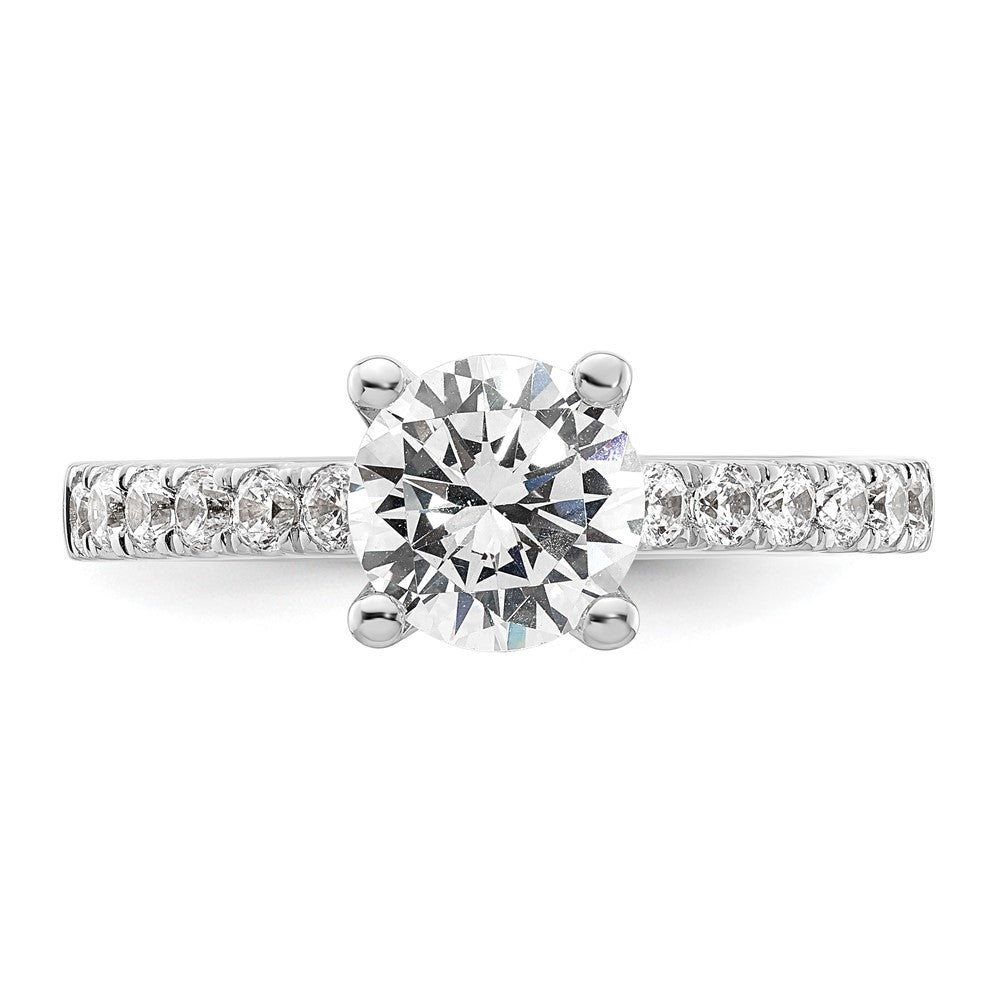 14K White Gold Simulated Diamond Engagement Ring