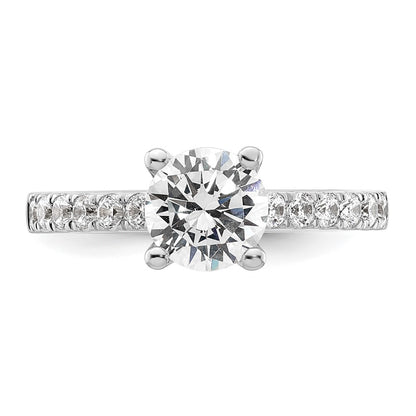 14K White Gold Simulated Diamond Engagement Ring