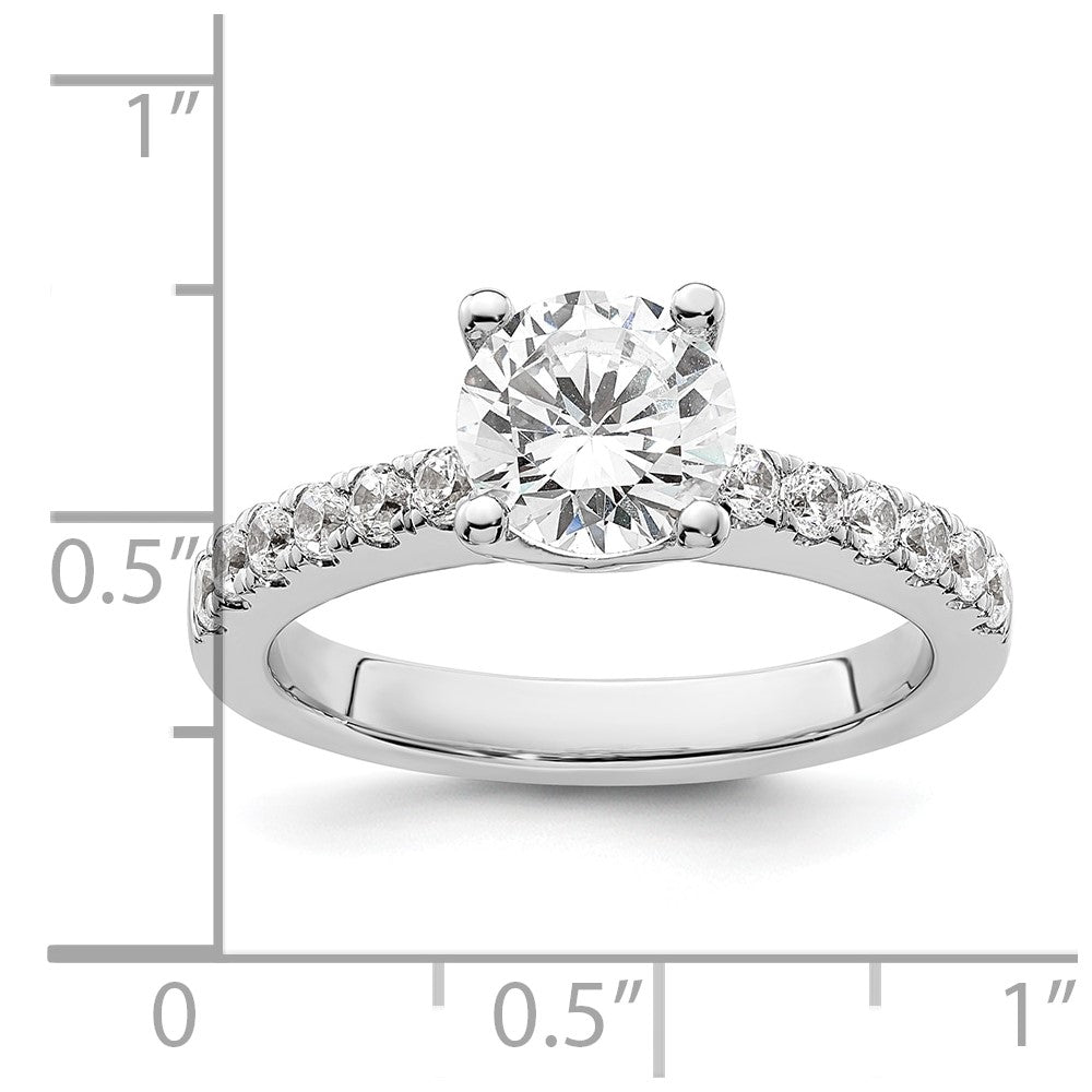 14K White Gold Simulated Diamond Engagement Ring