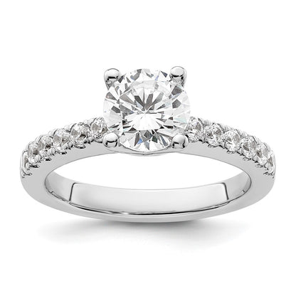 14K White Gold Simulated Diamond Engagement Ring