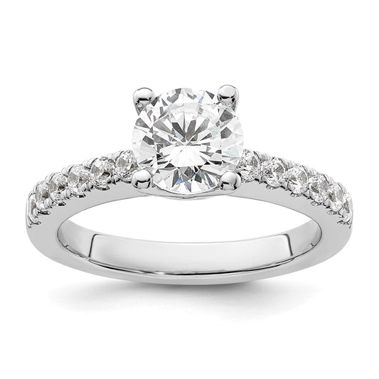 14K White Gold Simulated Diamond Engagement Ring