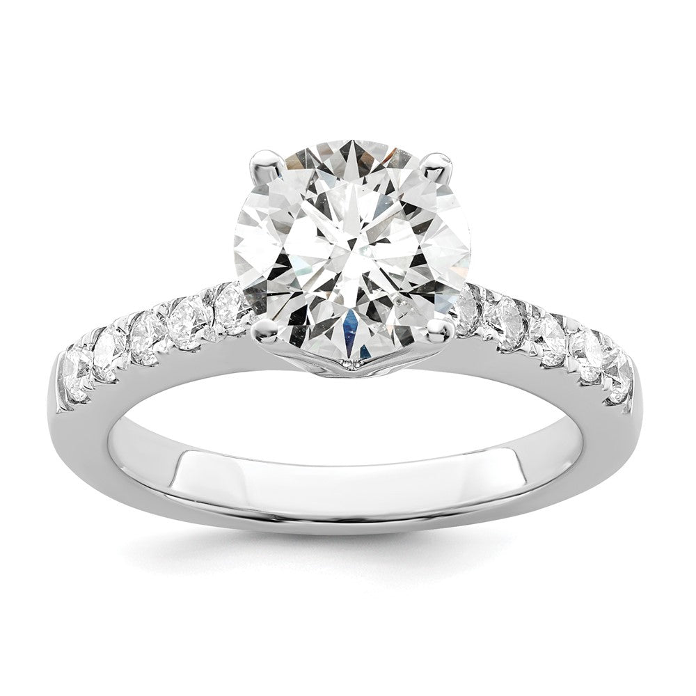 14K White Gold Simulated Diamond Engagement Ring