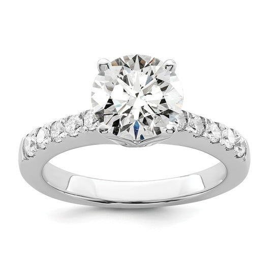 14K White Gold Simulated Diamond Engagement Ring
