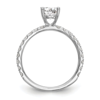 14k White Gold 1/3 Ct. Lab Grown Diamond VS/SI+ G+ 1 Ct. Center Round Engagement Ring
