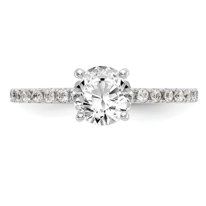 14k White Gold 1/3 Ct. Lab Grown Diamond VS/SI+ G+ 1 Ct. Center Round Engagement Ring