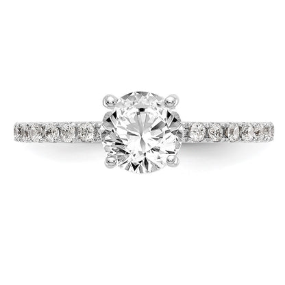 14k White Gold 1/3 Ct. Lab Grown Diamond VS/SI+ G+ 1 Ct. Center Round Engagement Ring