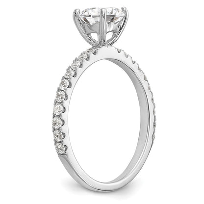 1.00ct. CZ Solid Real 14K White Gold Engagement Ring
