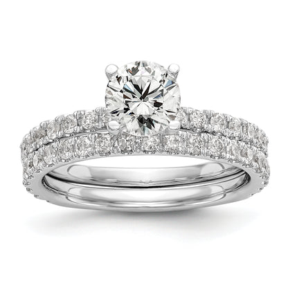 14k White Gold 1/3 Ct. Lab Grown Diamond VS/SI+ G+ 1 Ct. Center Round Engagement Ring