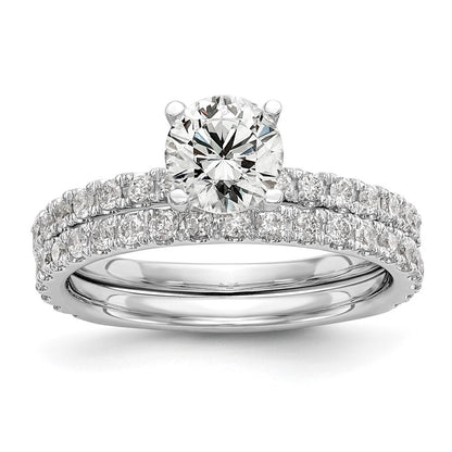 14k White Gold 1/3 Ct. Lab Grown Diamond VS/SI+ G+ 1 Ct. Center Round Engagement Ring