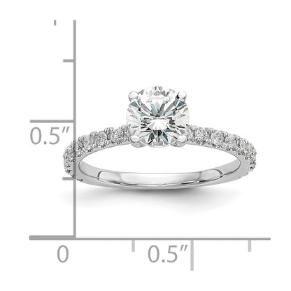 14k White Gold 1/3 Ct. Lab Grown Diamond VS/SI+ G+ 1 Ct. Center Round Engagement Ring