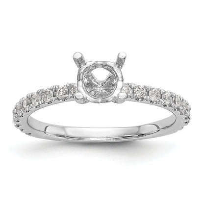 14k White Gold 1/3 Ct. Lab Grown Diamond VS/SI+ G+ 1 Ct. Center Round Engagement Ring