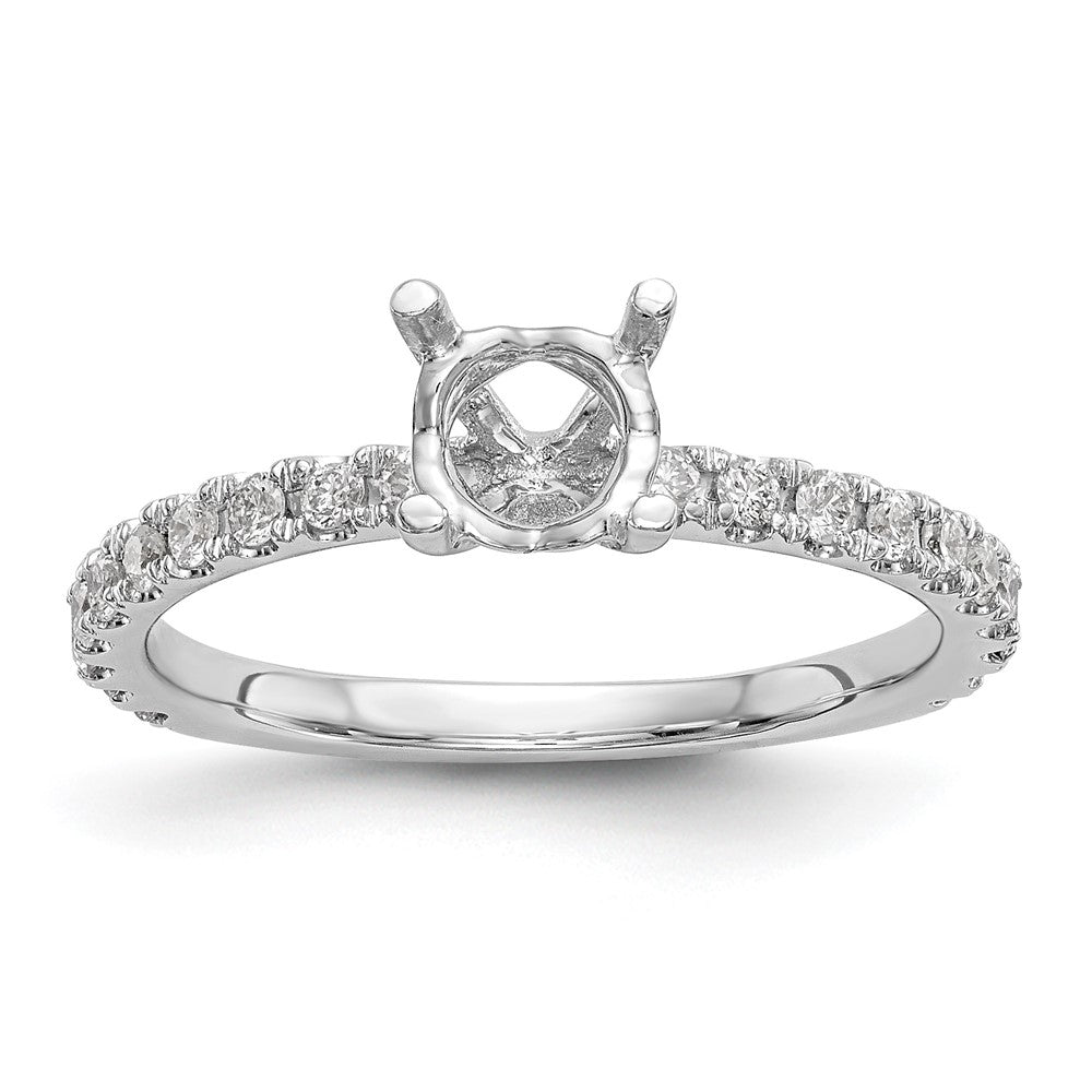 14k White Gold 1/3 Ct. Lab Grown Diamond VS/SI+ G+ 1 Ct. Center Round Engagement Ring