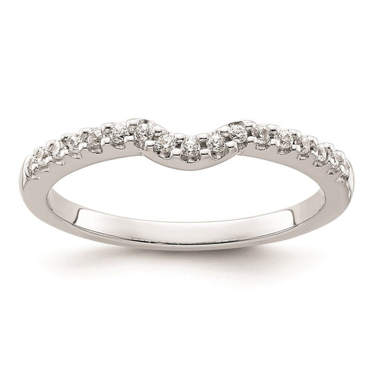 14k White Gold Real Diamond Wedding Band