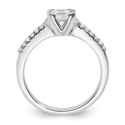 14K White Gold (Holds 3/4 Carat (5.80mm) Round Center) 1/10 Diamond Semi Mount Engagement Ring