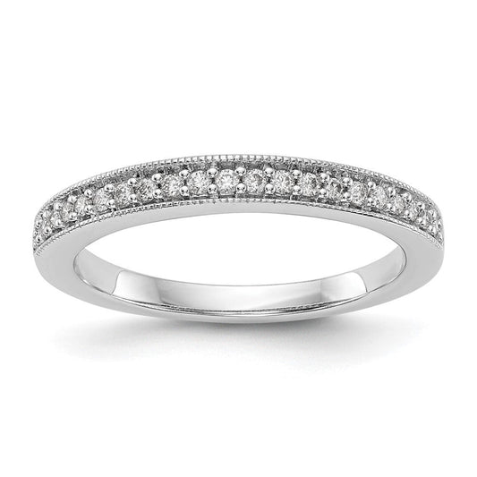 14k White Gold Real Diamond Wedding Band