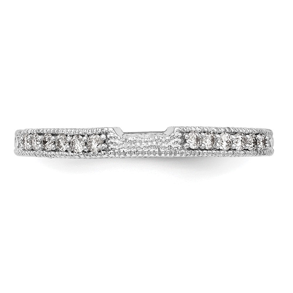 0.17ct. CZ Solid Real 14k White Gold Wedding Wedding Band Ring